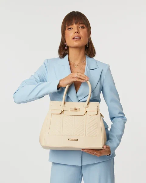Image of Ivory Maryanne Quilted Tote Bag