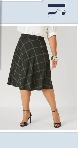 Plaid Ponte A Line Skirt