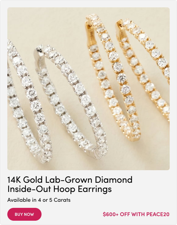 14K Gold Lab-Grown Diamond Inside-Out Hoop Earrings $600 OFF with PEACE20