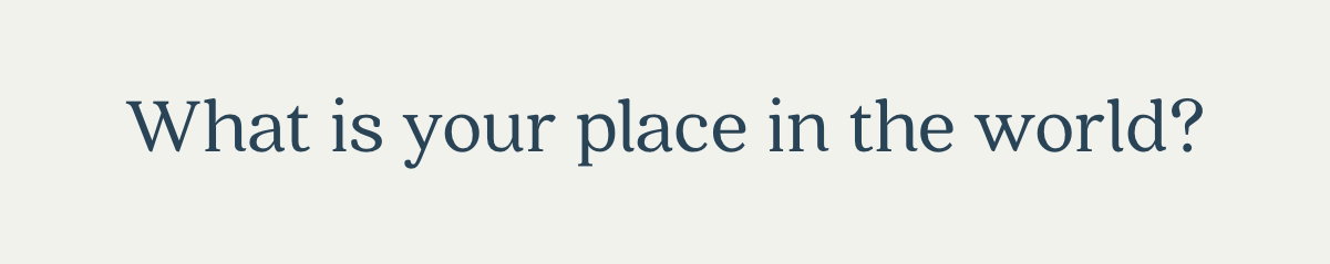 What is your place in the world?