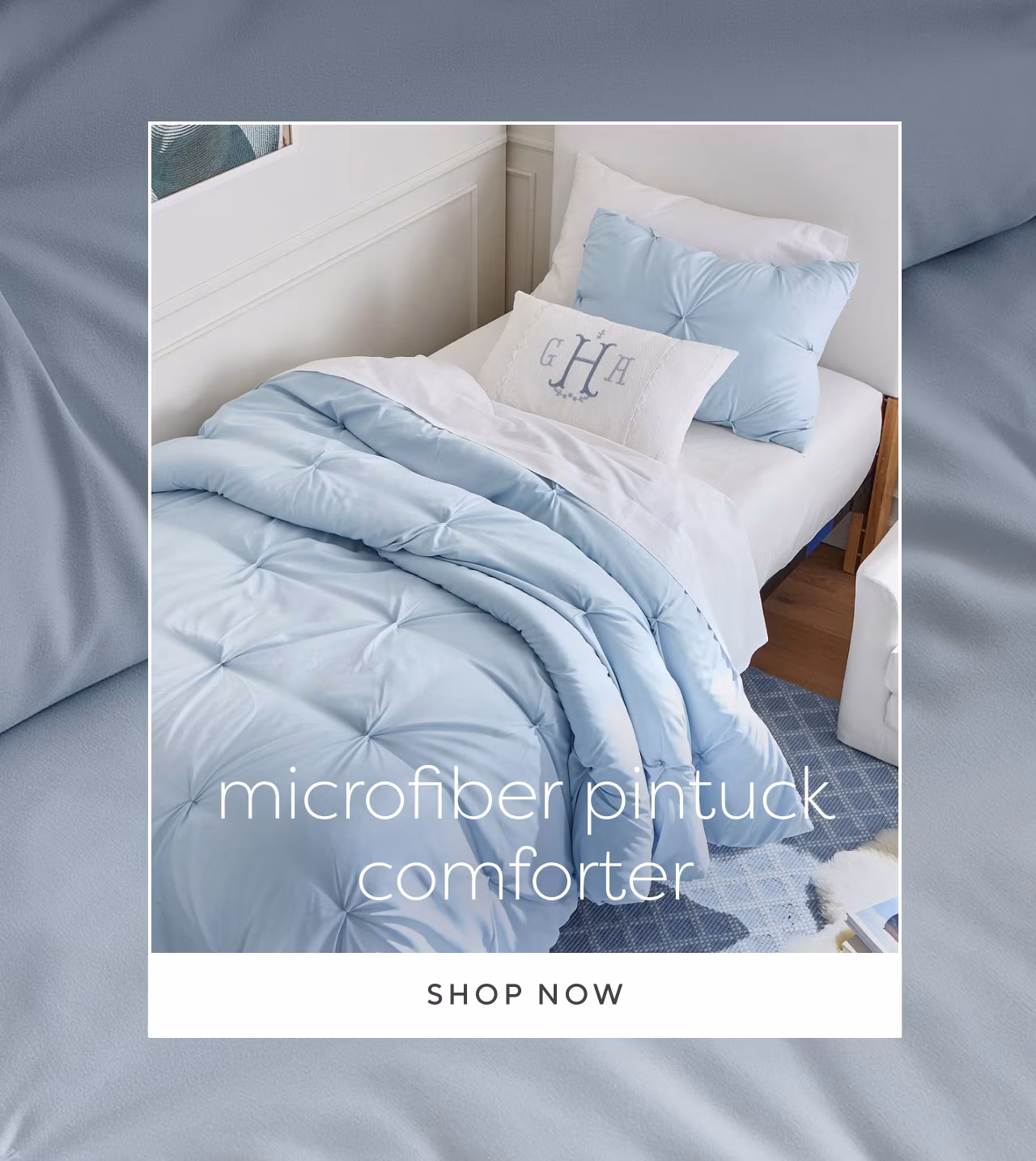 Microfiber pintuck comforter