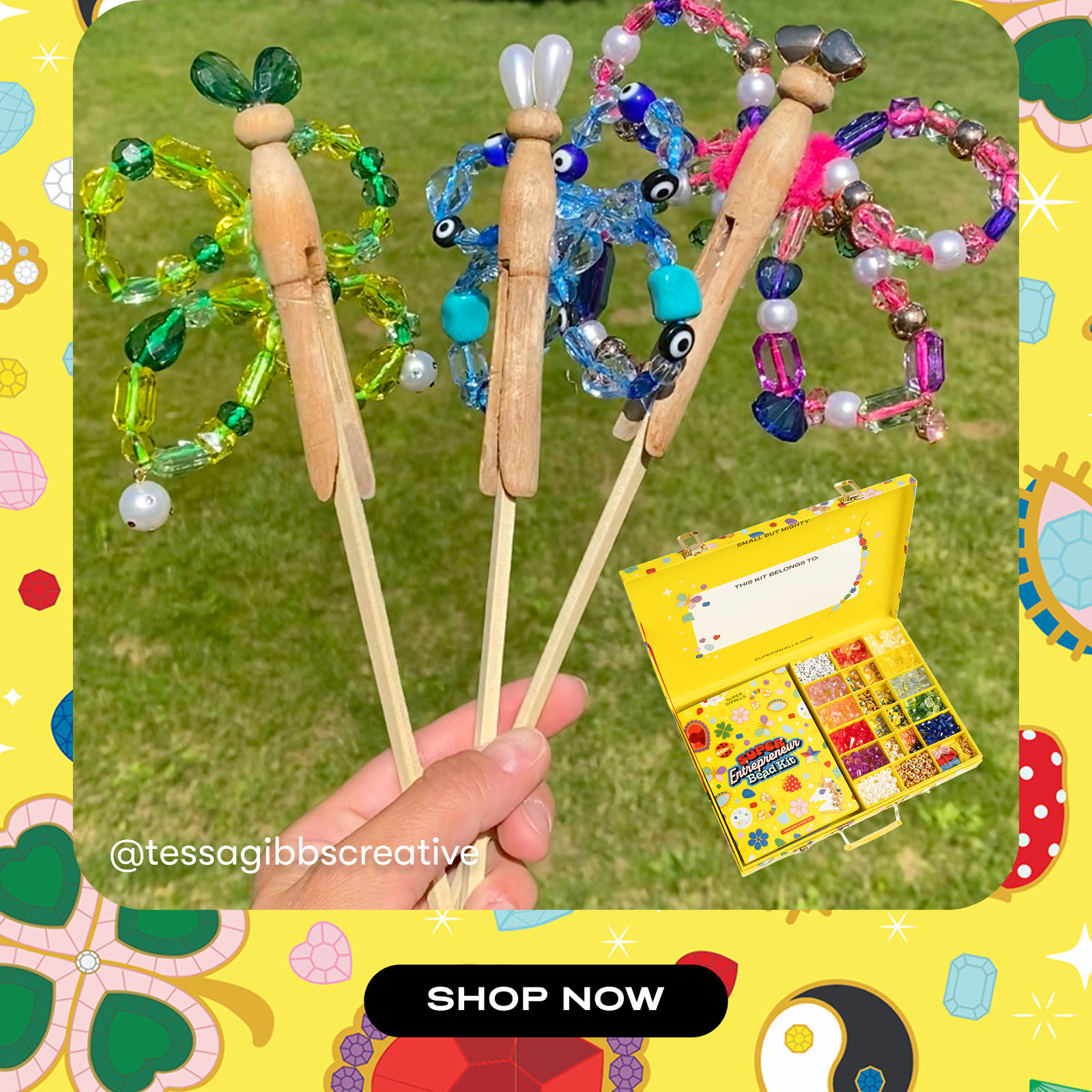 Create butterflies with super entrepreneur bead kit