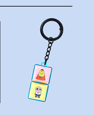 Smiling Friends Dual Clicker Keychain