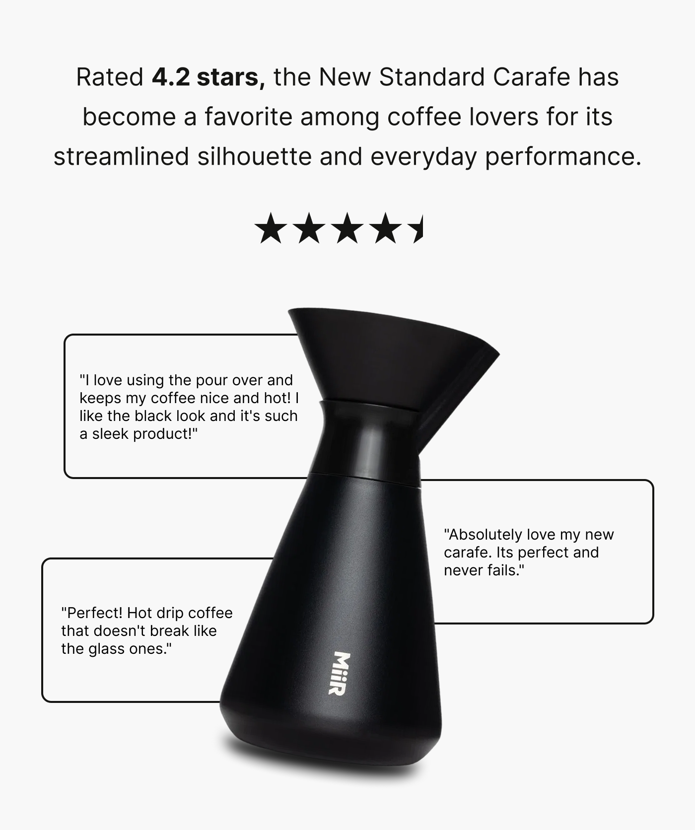 New Standard Carafe with a streamlined silhouette, rated 4.2 stars.