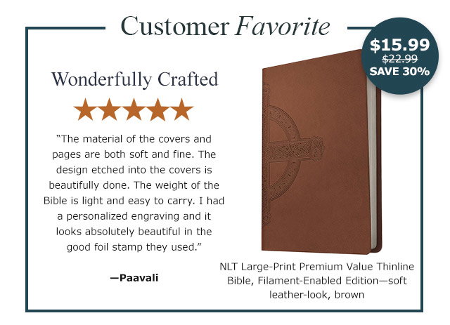 Customer Favorite | NLT Large Print Premium Value Thinline Bible