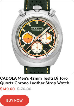 CD-1058-03  Men's 42mm Testa Di Toro Quartz Chronograph Leather Strap Watch  $149.60