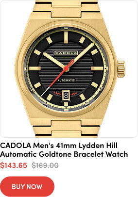 CD-1056-AA  Men's 41mm Lydden Hill Automatic Goldtone Bracelet Watch  $143.65