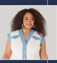 Denim Trimmed Cotton Shirt