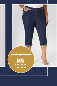 Cuffed Stretch Denim Capris
