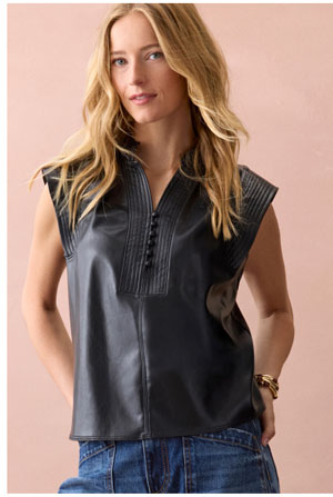 Shop Tayma Faux Leather Top