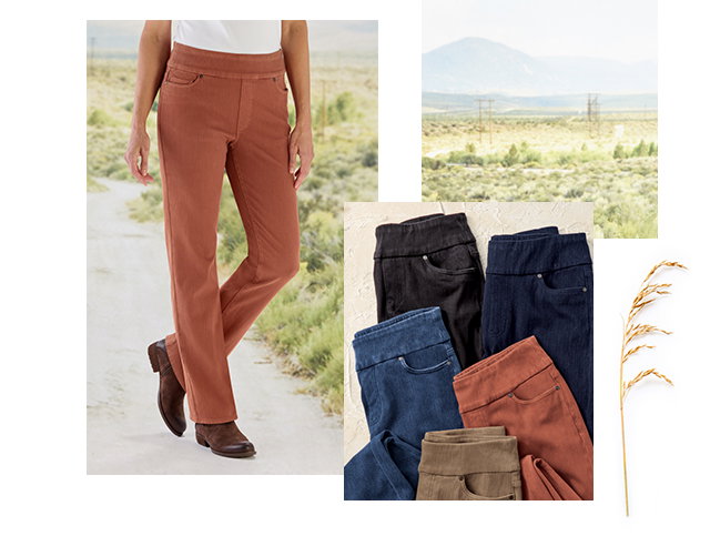 Knit Denim Pull-On Jeans