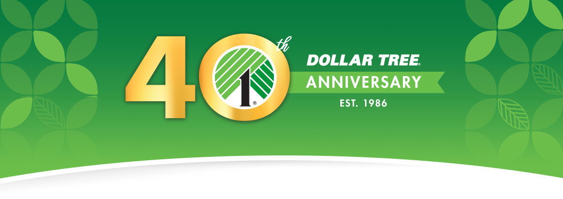 Dollar Tree 40th Anniversary logo banner