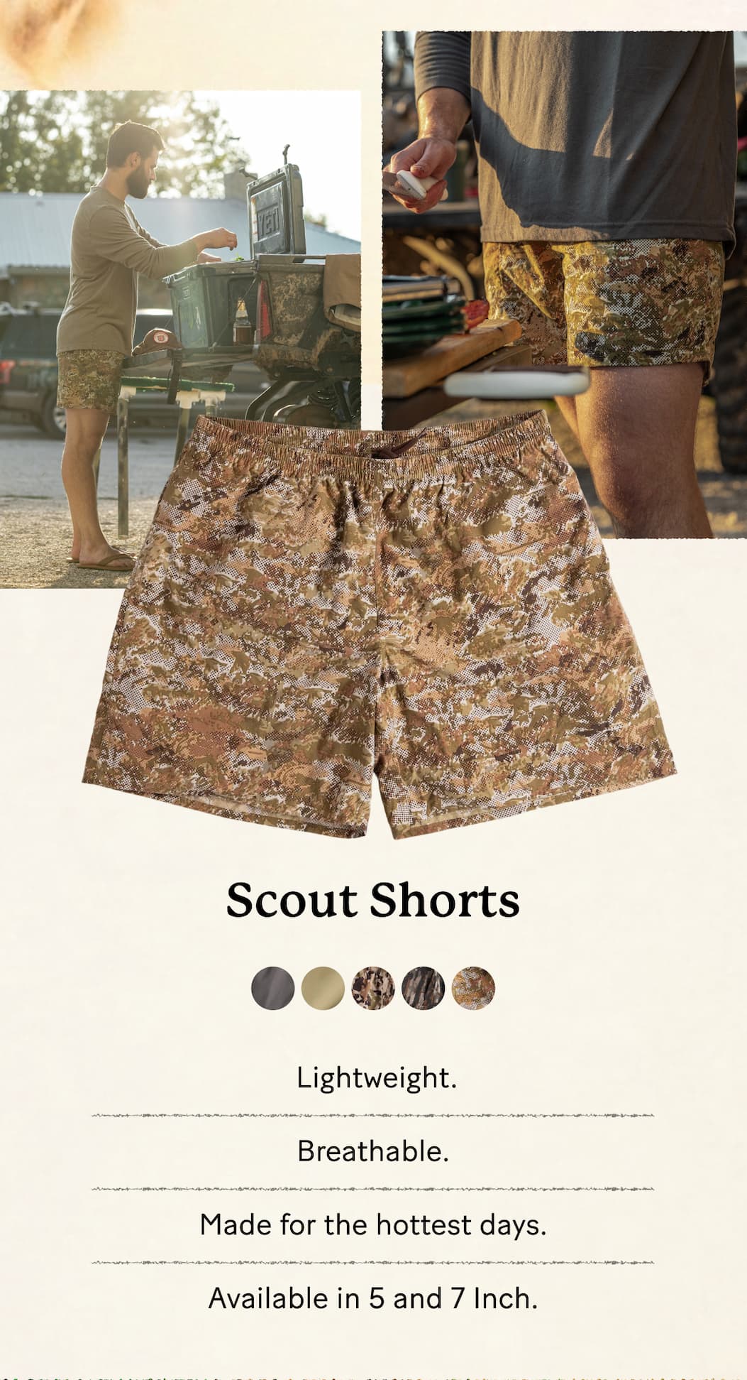 Scout Shorts  | Lightweight. Breathable. Made for the hottest days. | Available in 5 and 7 Inch
