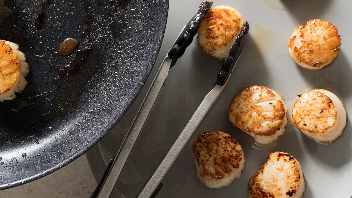 Searing scallops
