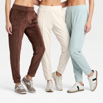 Women's Velour Ribbed Jogger Sweatpants - All In Motion