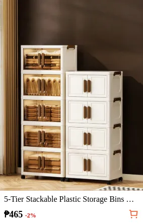 5-Tier Stackable Plastic Storage...