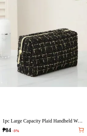 1pc Large Capacity Plaid Handheld...