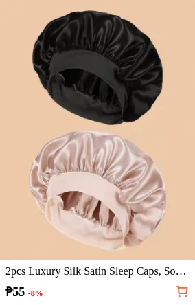 2pcs Luxury Silk Satin Sleep Caps...