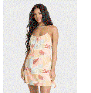 So Simple Crinkle Mini Dress - Easy, relaxed silhouette with a swingy shape, while front and back ties let you adjust the fit