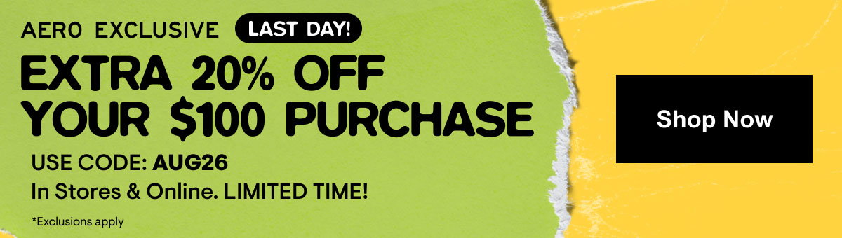 20% off $100 Shop Now