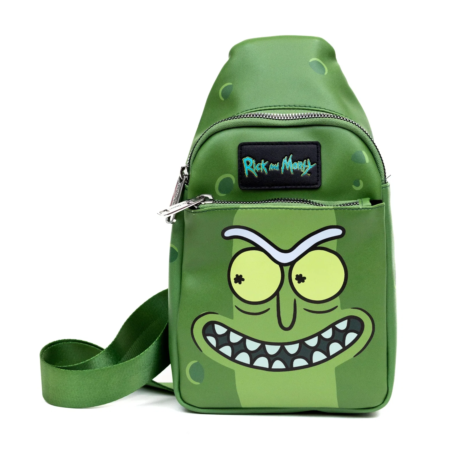 Image of Rick and Morty Pickle Rick Expression Crossbody Sling Bag