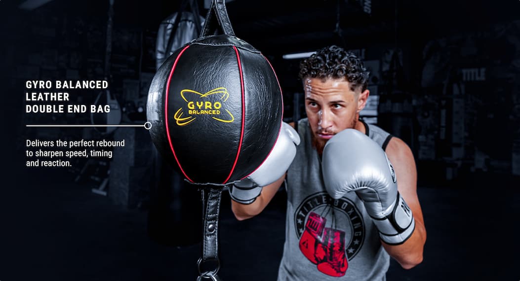 SHOP TITLE BOXING GYRO BALANCED LEATHER DOUBLE END BAG