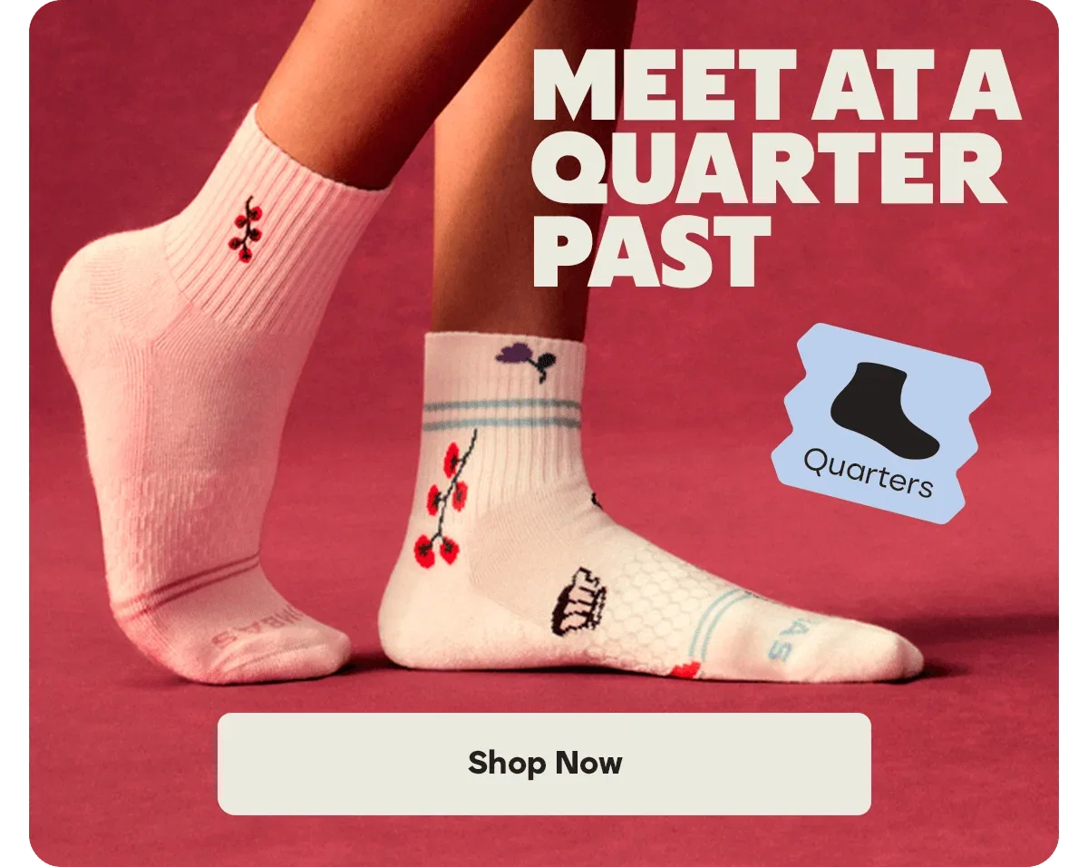 MEET AT A QUARTER PAST. Quarters. Shop Now