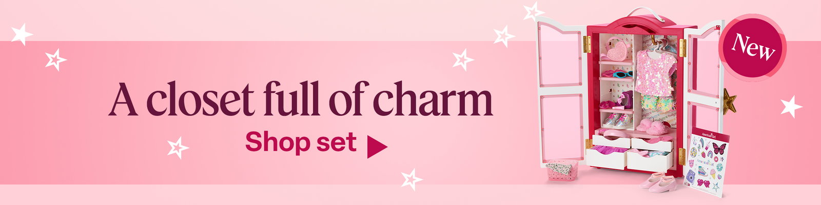 a closet full of charm. Shop set.