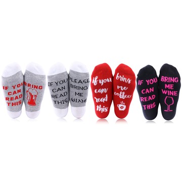 4-Pack Funny Novelty Socks – If You Can Read This Bring Me…