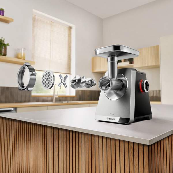 Bosch Multipower Series 8 MFWS860M köttkvarn + extra tillbehör, rostfritt stål