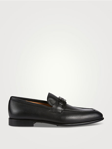 Leather Loafers With Gancini Ornament