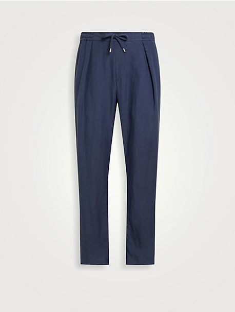 Hand-Tailored Silk And Linen Pants