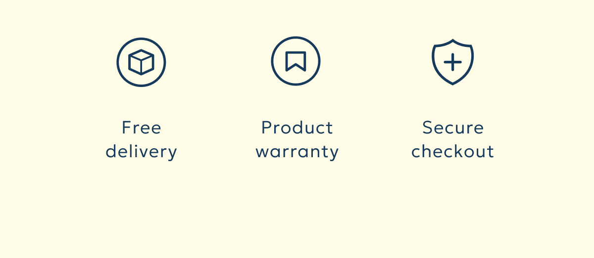 Free delivery. Product warranty. Secure checkout.