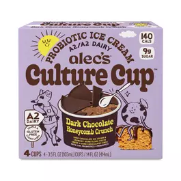  Alec's Ice Cream Probiotic Ice Cream Culture Cups, Dark Chocolate Honeycomb Crunch