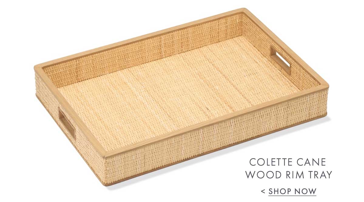 Colette Cane Wood Rim Tray Add to Saved Items