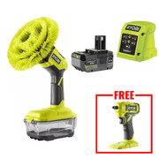 Ryobi R18CPS-0 18V ONE+ Compact Power Scrubber, 1x 4.0Ah Battery & Charger