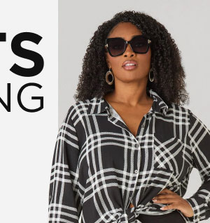 Plaid Tie Front Tunic