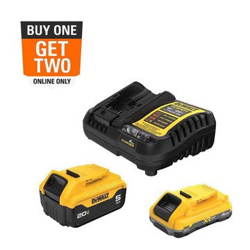 DEWALT 20V MAX Battery Starter Kit with 4.0 Ah & 5.0 Ah Packs & Charger