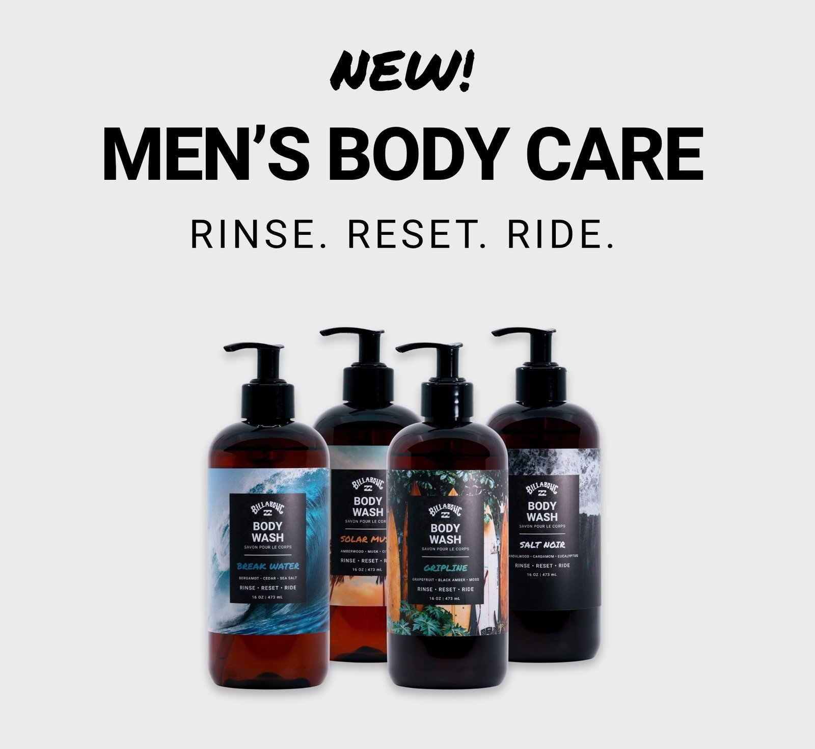 Men's Body Care - Rinse. Reset. Ride. 