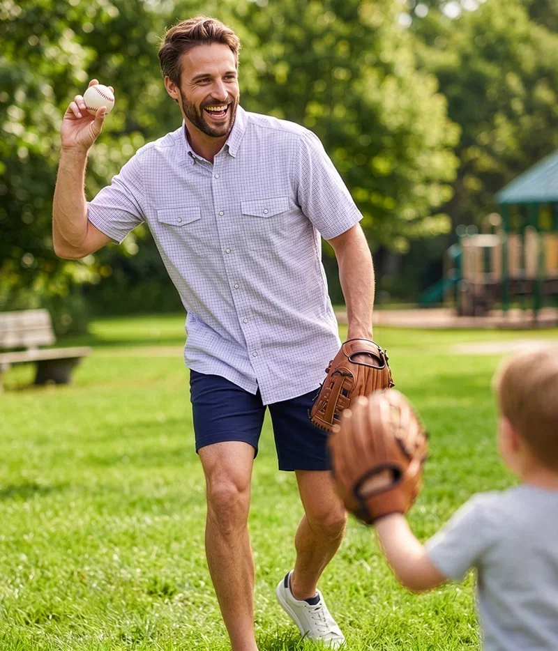 Roundtree & Yorke® Performance Short Sleeve Plaid Sport Shirt, $24.32 Performance Flat Front Partial E-Waist 7