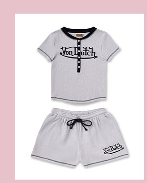 Von Dutch Grey Waffle Sleep Set