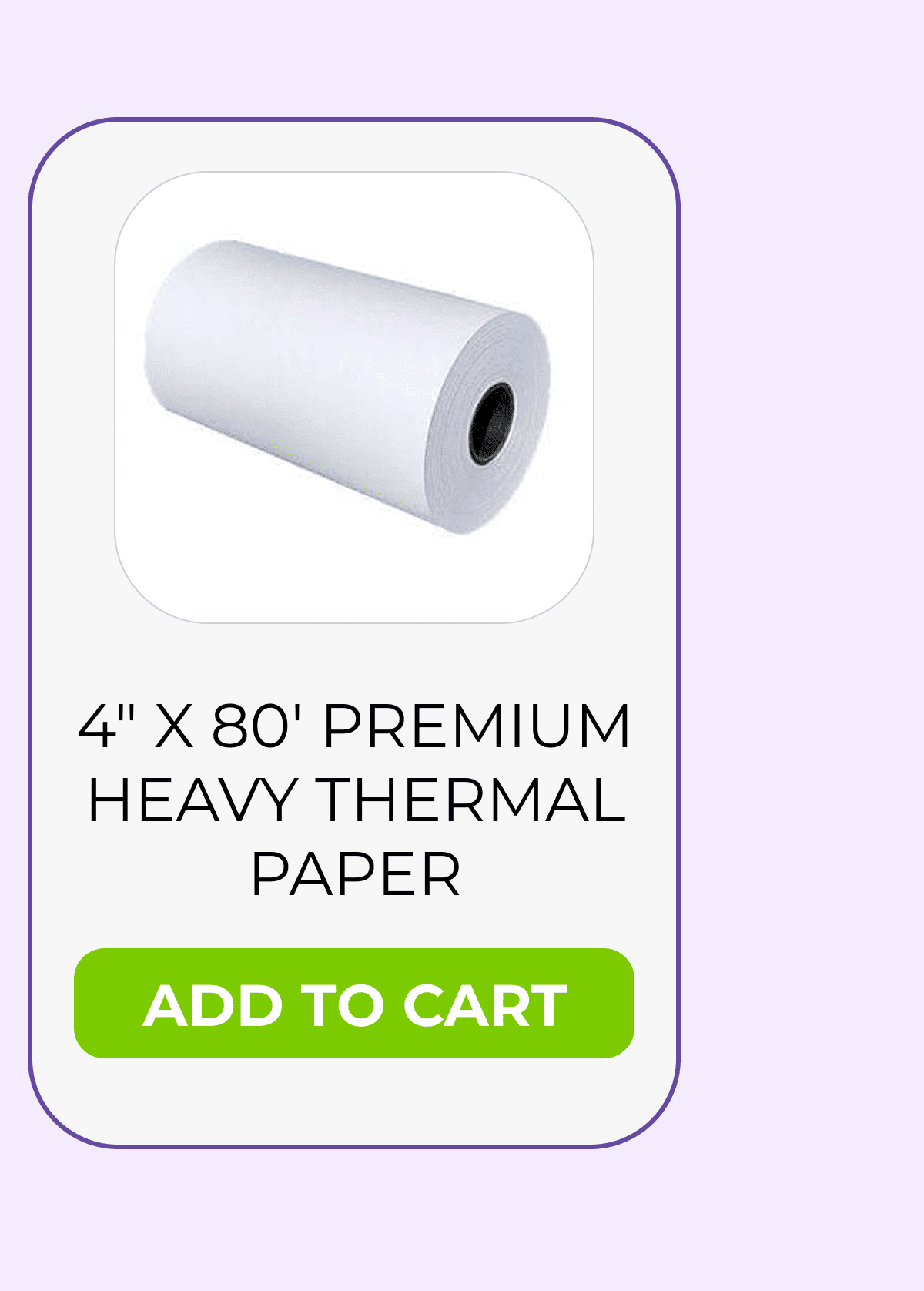 4" x 80' Premium Heavy Thermal Paper for Zebra (36 rolls/case), LD-R4KN5B