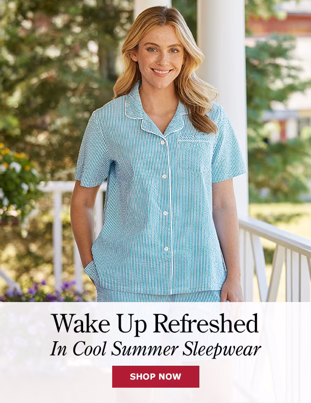 Wake Up Refreshed In Cool Summer Sleepwear. Shop Now. Women's Classic Seersucker Short Pajama Set