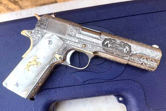 Colt “250th Anniversary” Engraved Bright Nickel Polished & 24k Gold