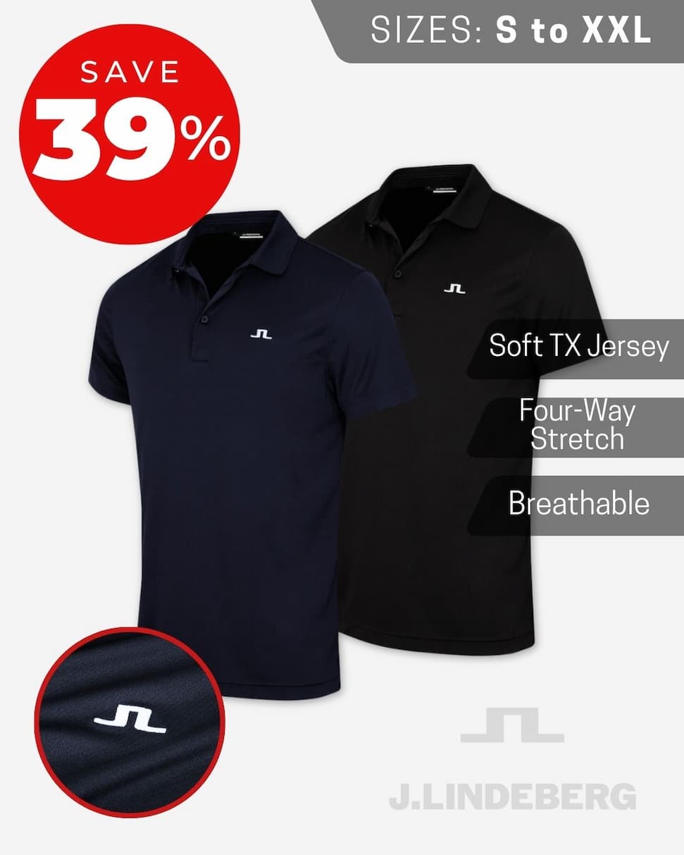 J.Lindeberg Mens Short Sleeve Technical Golf Polo Shirt