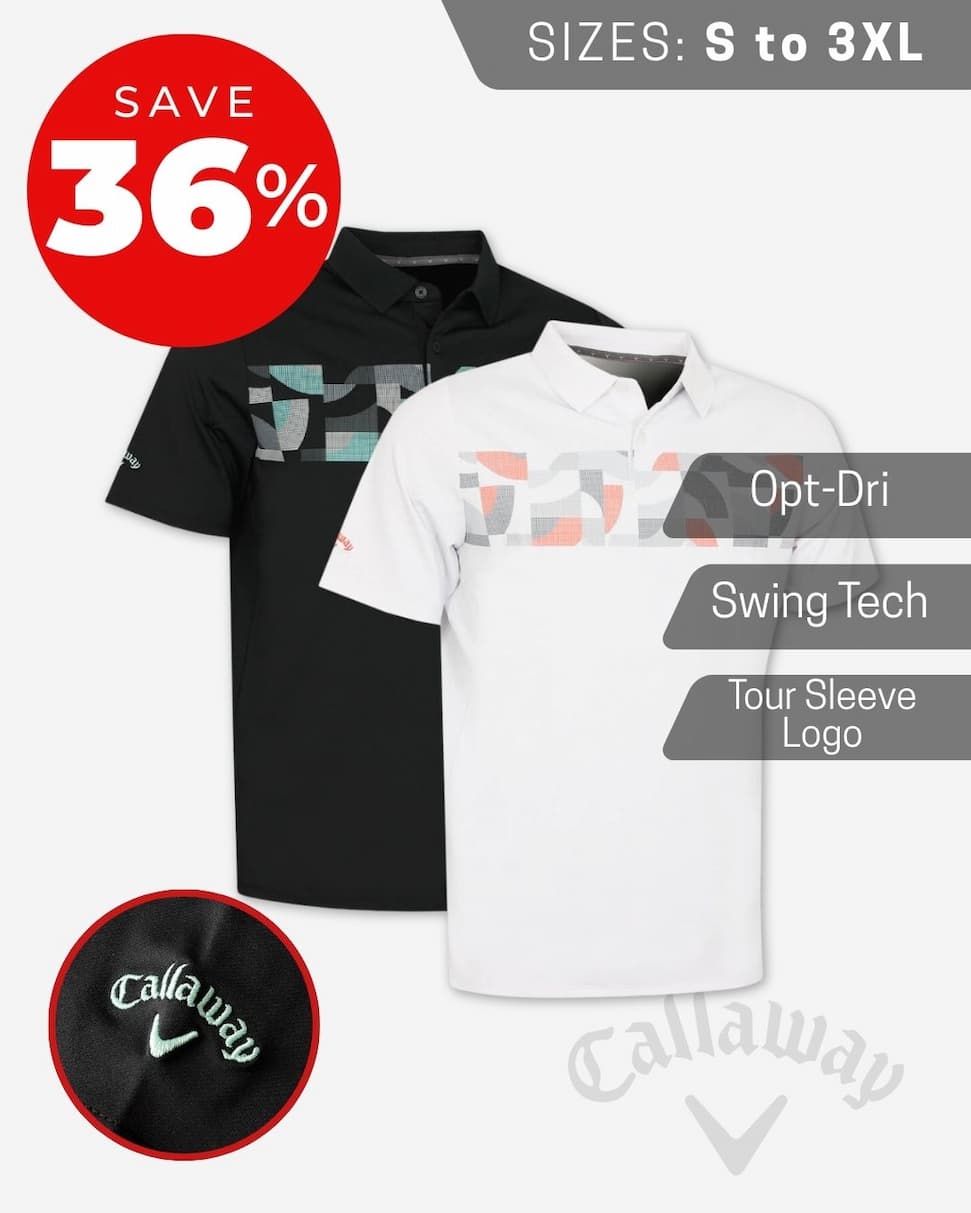 Callaway Golf Mens Optical 'C' Moisture Wicking Stretch Golf Polo Shirt