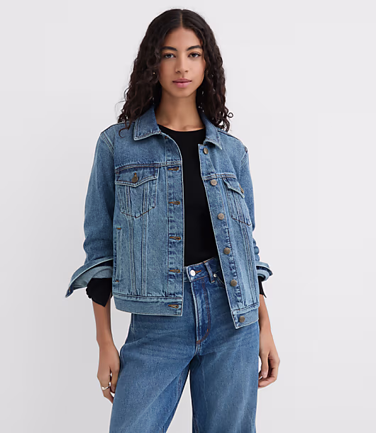 Rivete Denim Trucker Jacket in Vintage Mid Wash