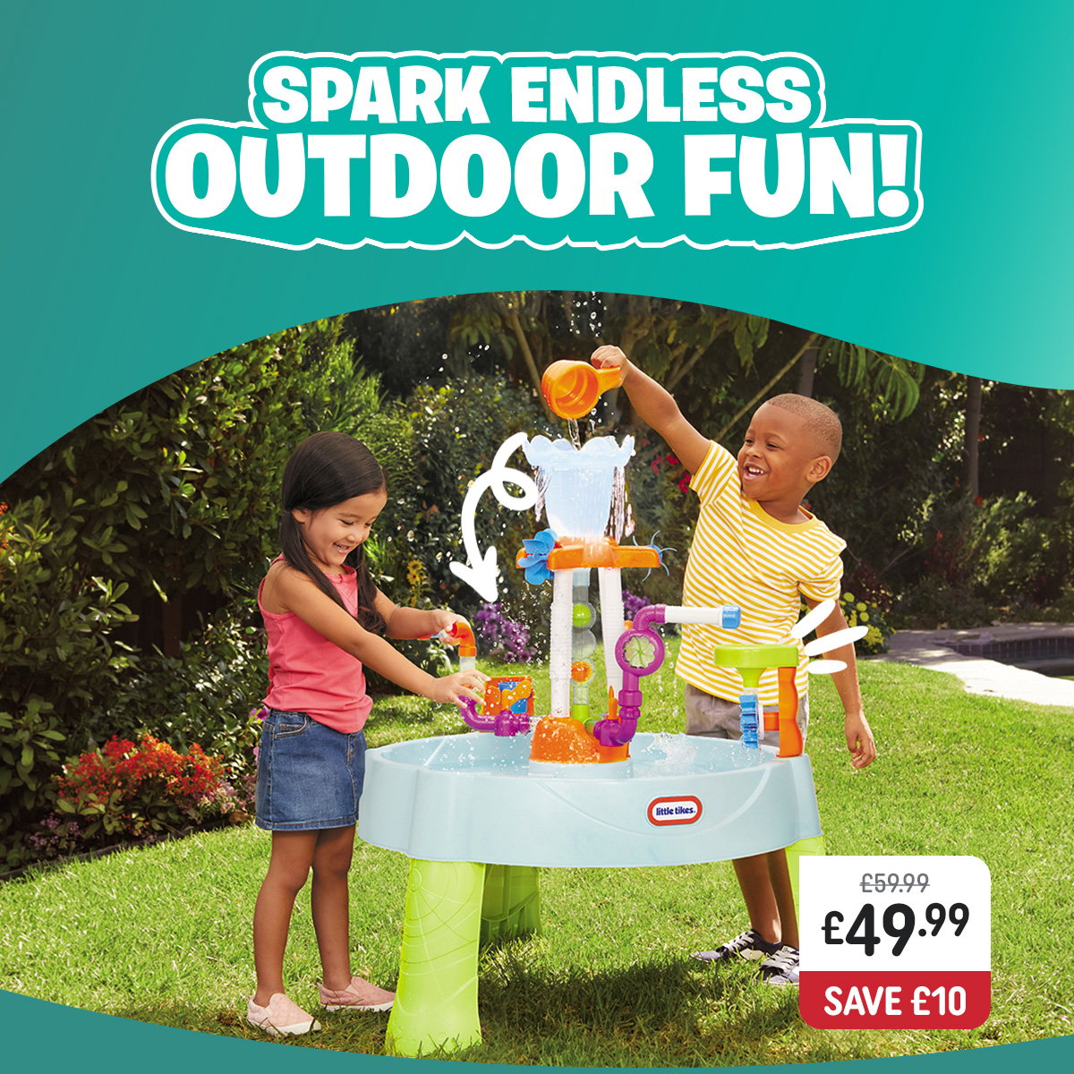 Little Tikes Fountain Factory Water Table with Accessories