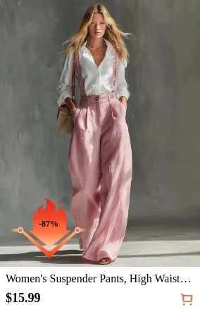Women s Suspender Pants High Waist...