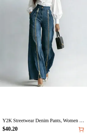 Y2K Streetwear Denim Pants Women...